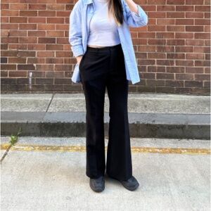 New Uniqlo heat tech flare ankle black pants